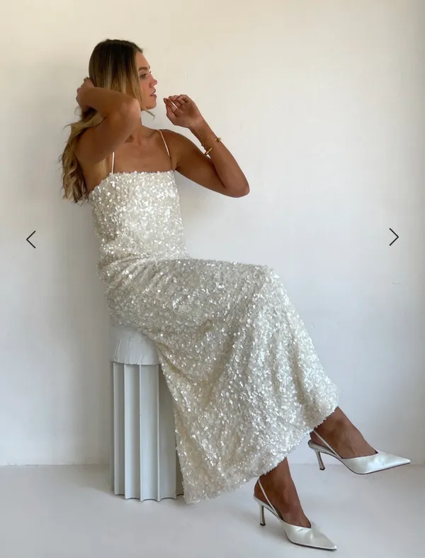 Coco and Lola Sequin Dress White Size 6 - Image 2