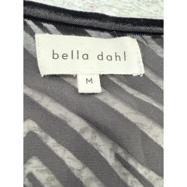 Bella Dahl Silk Blend Burnout Velvet Tie neck Long Blouson Sleeve Blouse Size M - Image 4