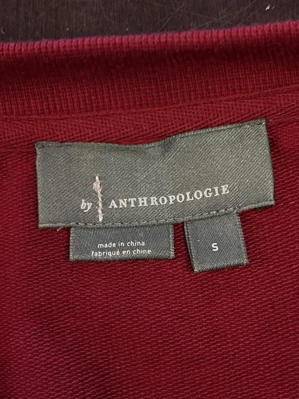 Anthropologie Blouse Womens Small Red Sheer Puff Balloon Sleeve Jersey Top - Image 8