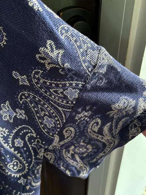 EUC Free People No Matter What High/Low Paisley Top Blue Oversized Small - Image 7