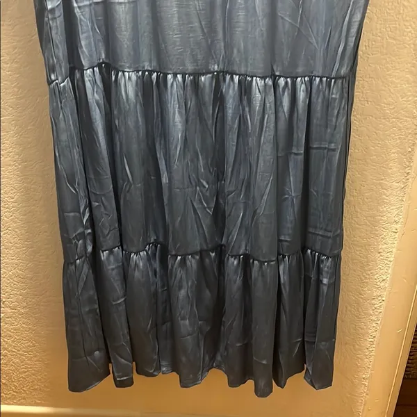 Casual Blue Tiered Maxi Sundress Size L - Image 3