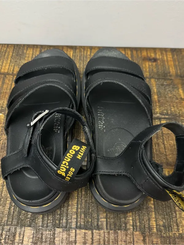 Dr Martens Doc Blaire Soft Wair Air Black Leather Sandals Platform Size 5 - Image 3