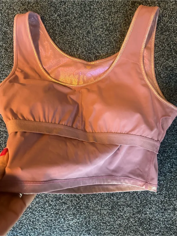 Electric Yoga pink sparkle set top with bra (large) and leggings medium) $160 - Image 5