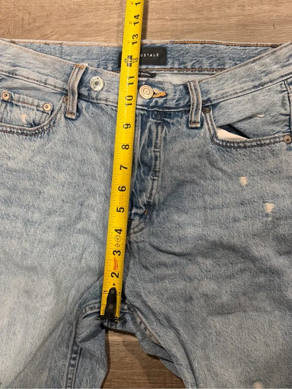 Aeropostale High Rise Baggy Jeans Women's 6 Short Light Wash Distressed Y2K - Image 7