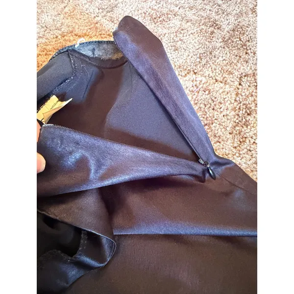 Vintage Le Complice Black Satin Wide-Leg Flare Trouser Pants Made in Italy - Image 7