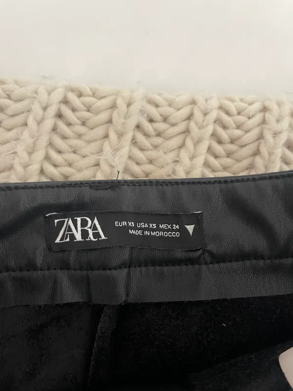 ZARA Black Leather Skort - Image 4
