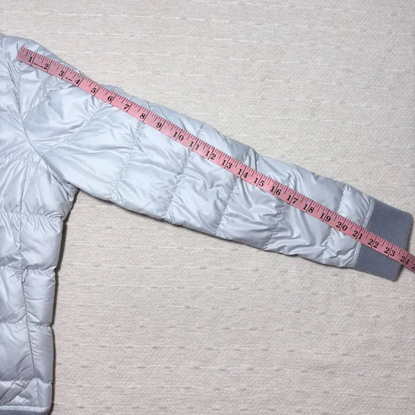 Athleta‎ Womens Jacket Goose Down Dooby Bomber Jacket Coat Gray Size S - Image 6