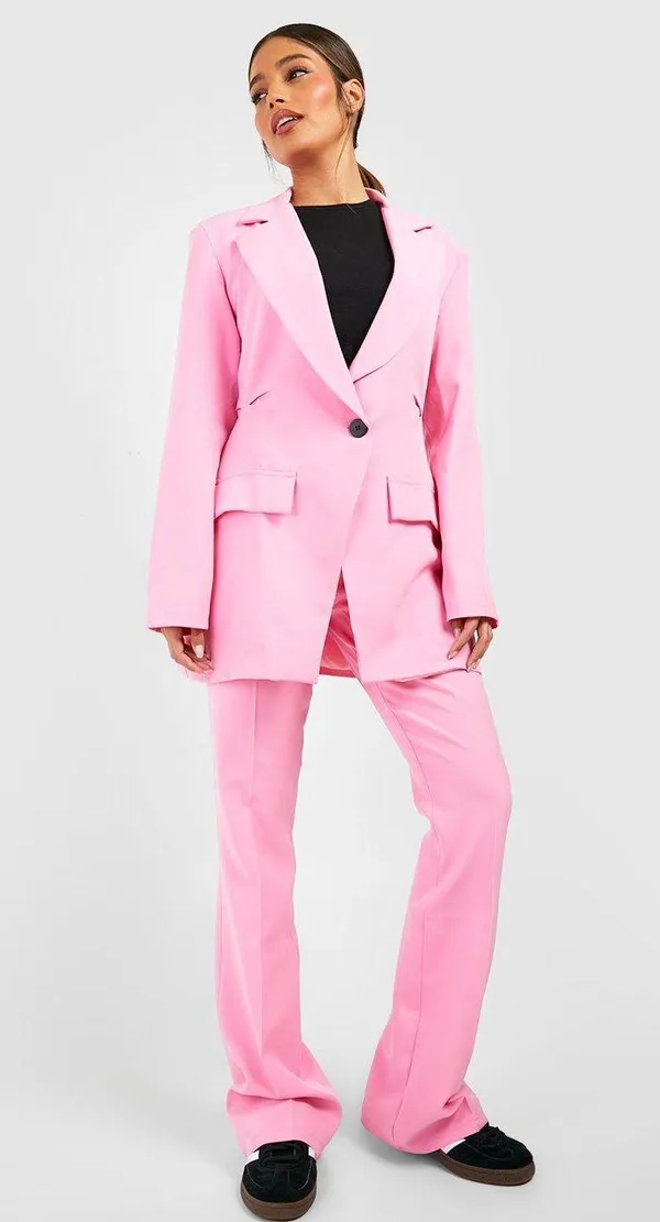 Boohoo NWT Pleat Front Tailored Trousers Candy Pink - Image 6