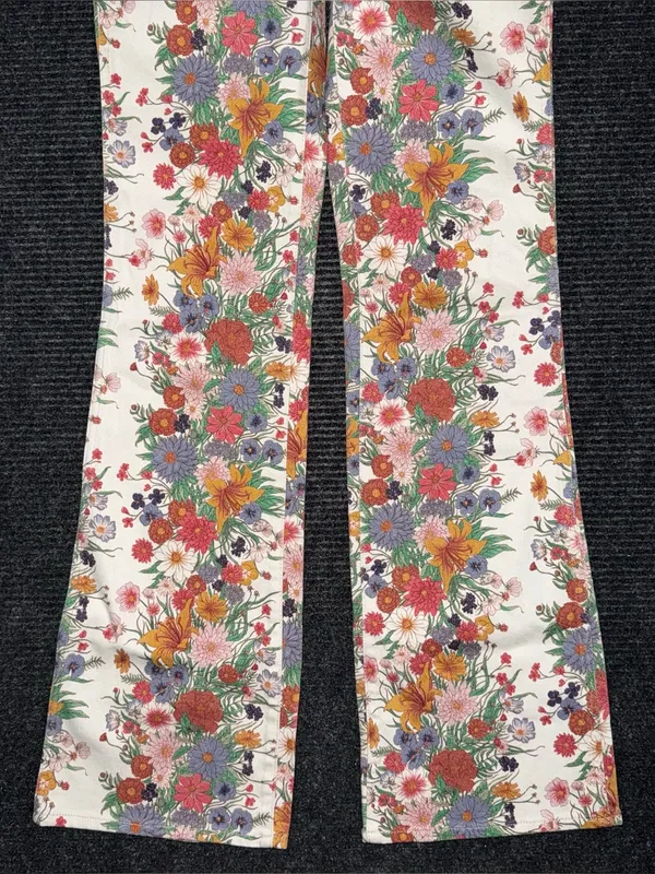 Free People x Wrangler Floral Print High Rise Bootcut Jeans 26 x 34 Western Boho - Image 6