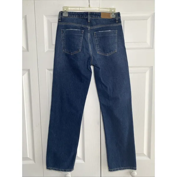 Zara Z1975 Straight Leg Jeans Womens Size 2 Blue Dark Wash Denim New Normcore - Image 4