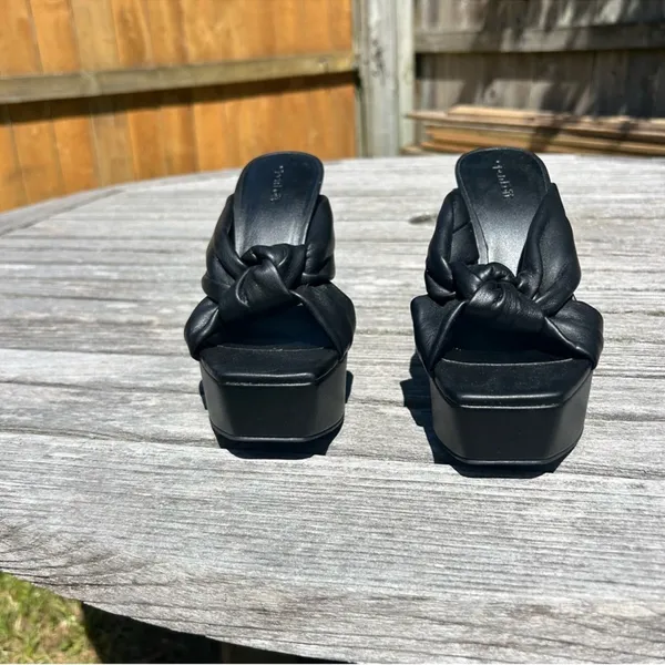Open Edit Kaia Knot‎ Platform Sandals in black size 6.5 fall baddie alt summer - Image 2