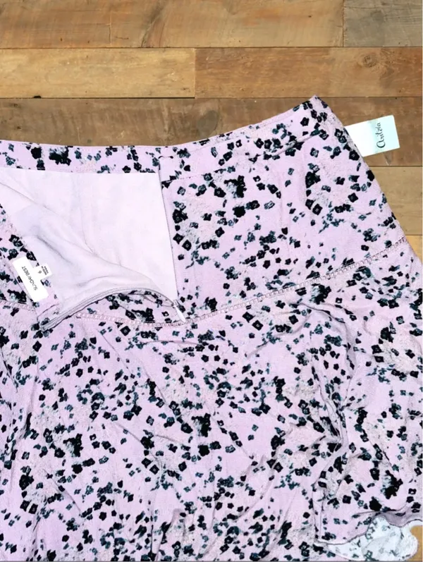 Aritzia Sunday Best Women’s Size 6 Clover Purple Zelda Mini Skirt • Floral Lined - Image 8
