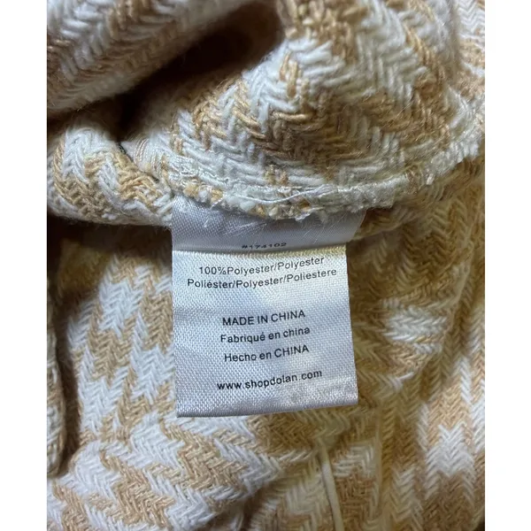 Anthropologie Dolan Cropped Cream & Tan Houndstooth Jacket NEW - Image 4