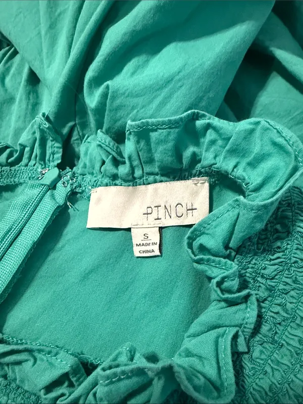 Pinch Emerald Green Ruffle Sleeve Tiered Mini Dress - Image 3