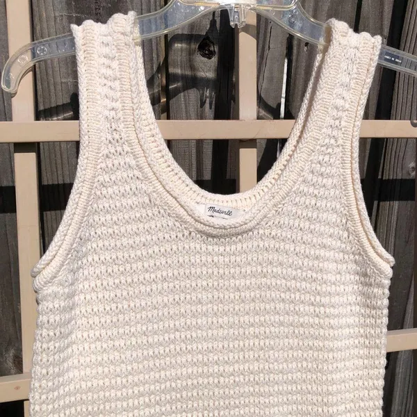 Madewell Cream Knit Tank Sweater Vest | Size S - Image 2