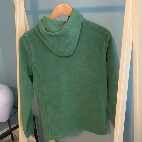 L.L. Bean Polartec Green Fleece Full Zip Jacket Medium Coat Preowned - Image 3