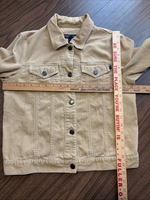 Abercrombie & Fitch Medium Tan Corduroy Jean Jacket - Image 4