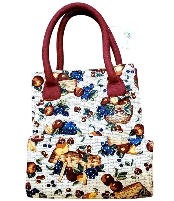 New Longaberger Homestead Collection Fruit Handbag Purse Tote Bag Small - Image 2