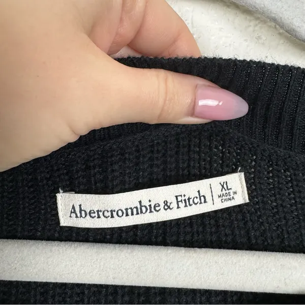 Abercrombie & Fitch Black Knit Sweater Dress Long Cotton Blend Size XL NWT - Image 2