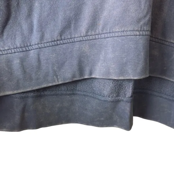 Free Press Distressed Blue Hooded Sweatshirt Size Medium - Image 4