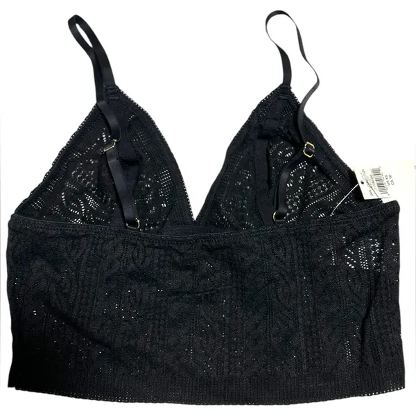 NWT Aerie American Eagle Women’s Black Unlined Longline Lace Bralette Size‎ XS - Image 2