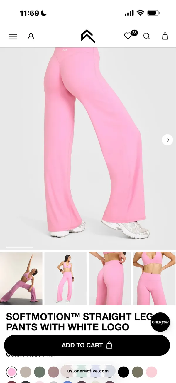 Oner Active SoftMotion™ Straight Leg Pants with White Logo | Rose Pink - S - Regular (Brand new ) - Image 5