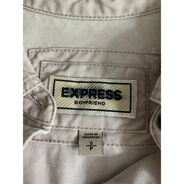 Express Casual Button Down Shirt Blush Pink Size Small - Image 3