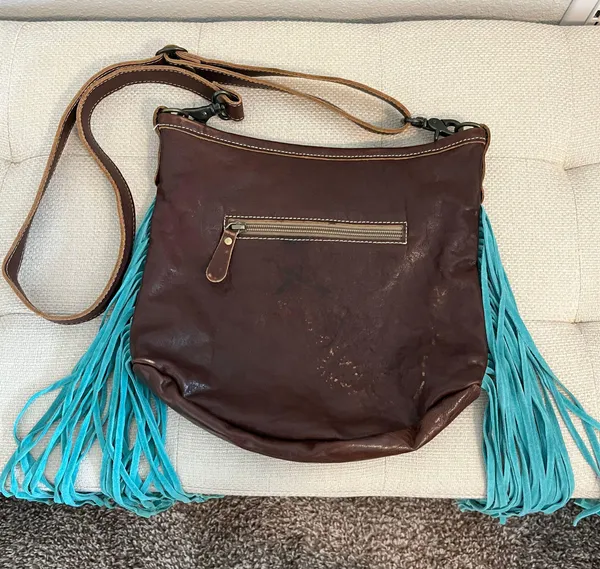 Myra Bags Leather Tooled Crossbody Purse - Image 2