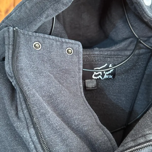 Fox racing Charcoal Gray Hoodie women’s quarter zip hoodie size medium Fox rider - Image 5