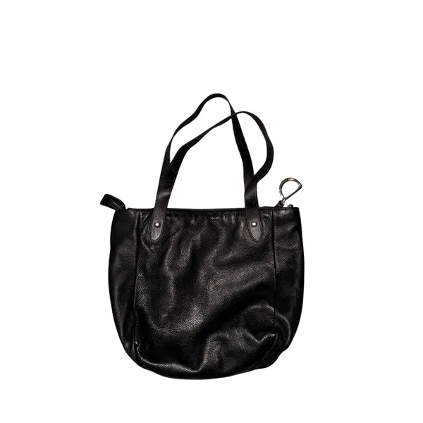 Lauren Ralph Lauren Vintage Black Pebbled Leather Tote Shoulder Bag Purse - Image 3