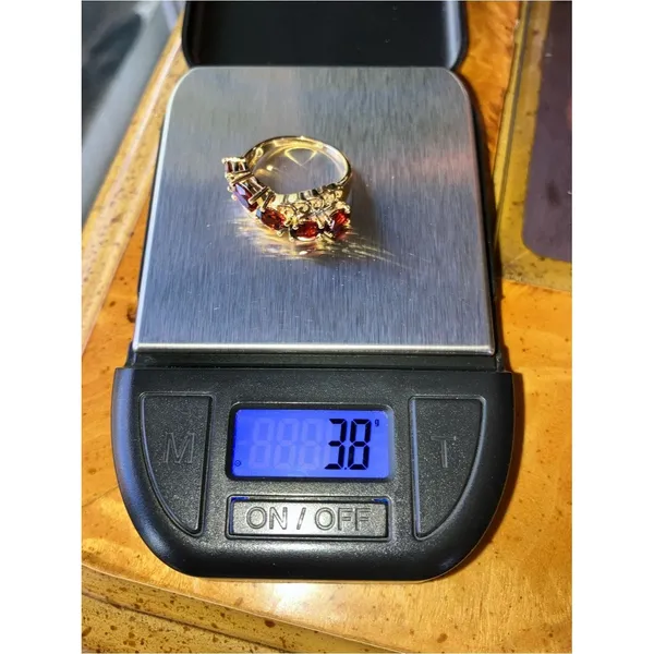 Natural Red Garnet Sterling Silver Ring Size 6.75 - Image 10