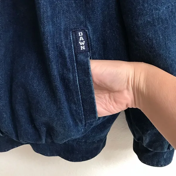 Vintage Dawn 90s denim jacket with built-in hoodie L‎ - Image 13