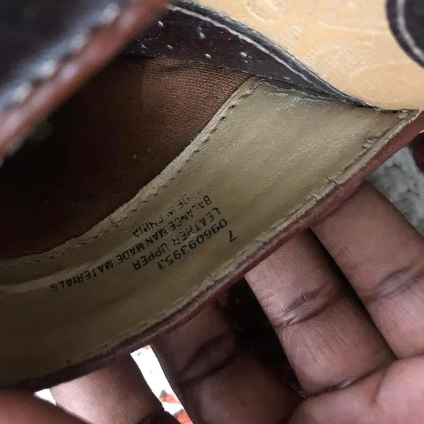 Y2K Vintage Cottagecore Granola Cherokee Brown Real Leather Clogs Silver Buckle Round Toe - Size 7 #boho #hippie #western Measurement in pics - Image 5