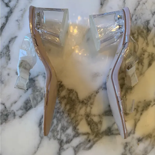 NIB Public Desire Clear Block Barely There 2.5” Heels UK 3/US 5 - Image 5