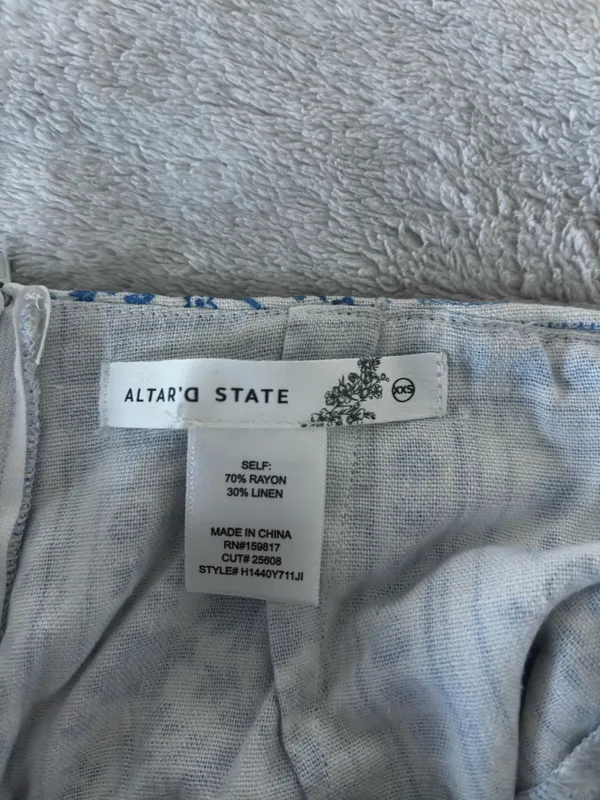 Altar'd State Blue and White Mini Skirt - Image 3