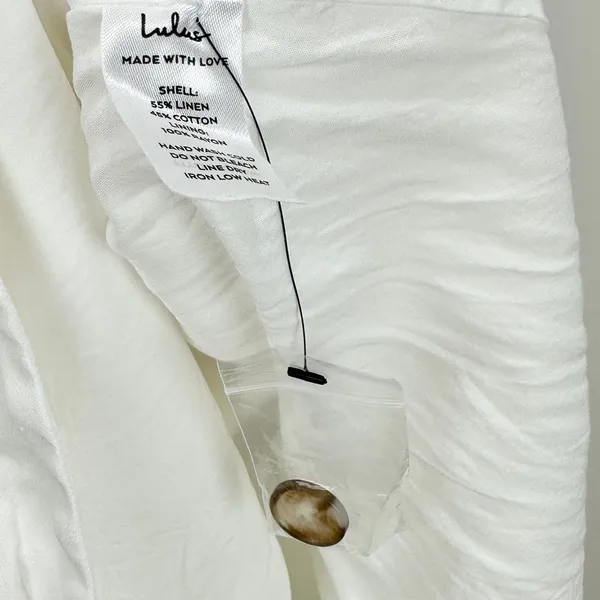 Lulus Sicily Sweetheart White Button-Front Puff Sleeve Midi Dress Classic Medium - Image 12