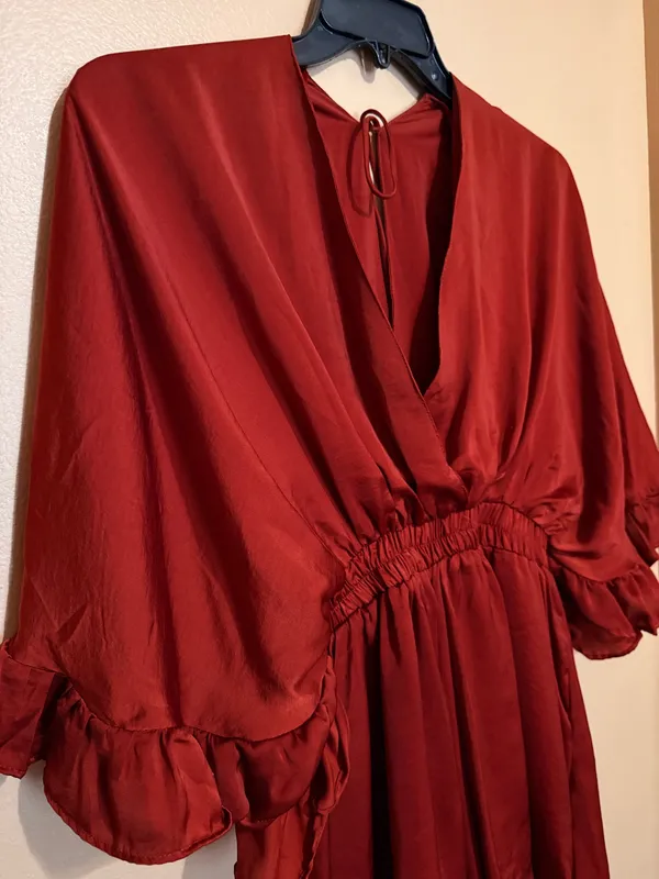 Glam Flowy Burnt Orange Romper  - Image 5