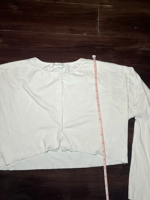 Lovers and Friends White Cardigan Long Sleeve Crop Top Size XS - Image 7