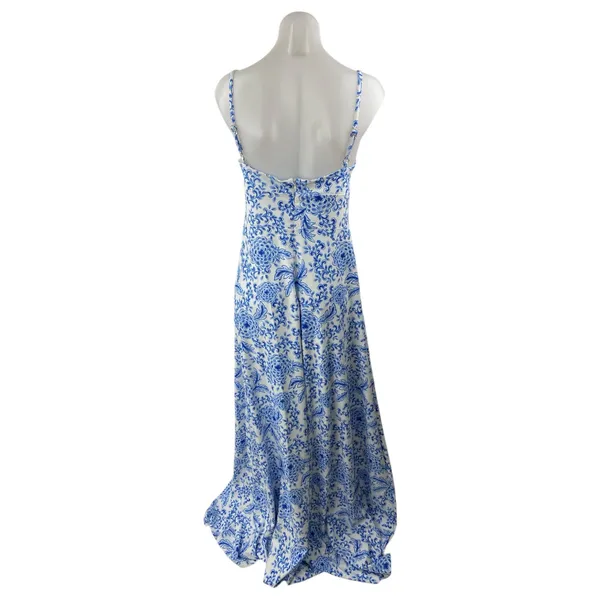 NEW Smith & Quinn Blue White Floral Sleeveless Cami Camisole Maxi A-Line Dress S - Image 4