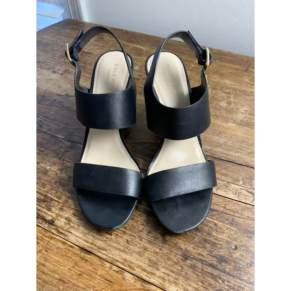 Cole Haan Octavia Black Leather Sandal size 7‎ - Image 2
