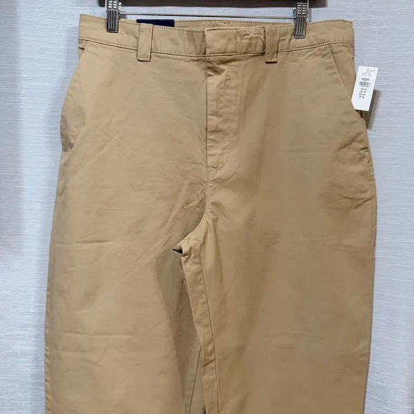 Gap Everyday Straight Khaki Pants Tan Beige Mid Rise Stretch Size 12 815869-05 - Image 3