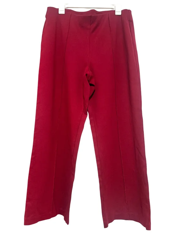 Rafaella Comfort Red Front Seam Pull On Pants 16 Stretch Pintuck Trouser - Image 3