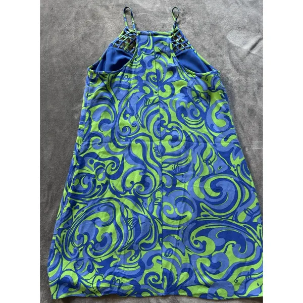 Lilly Pulitzer Reecy Canopy Green I'm No Angel Strappy Embellished Dress Sz M - Image 7