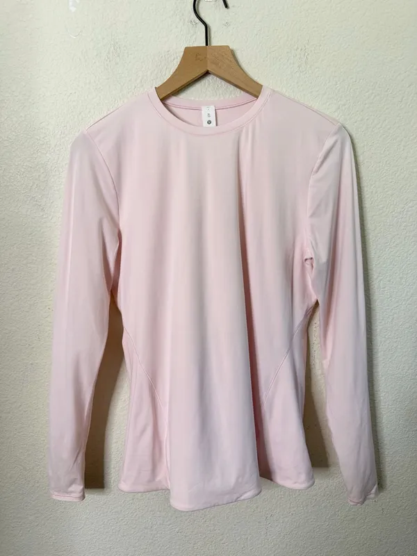 Lululemon Wundermost Ultra Soft Nulu Crewneck Long-Sleeve Shirt Pink‎ Haze XL - Image 2