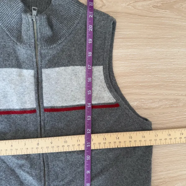 Reformation Large Esti Cashmere Sweater Vest Moto‎ Stripe Grey Fall Winter Ski - Image 9