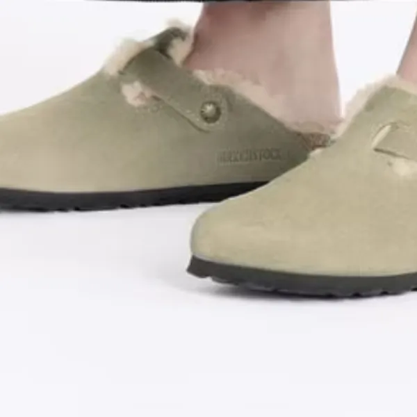Birkenstock Boston Shearling Suede Leather - Taupe -‎ Size 40. - Image 13