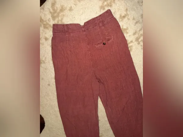 FREE PEOPLE Calla Pleated Trousers red $100 fall linen blend - Image 11