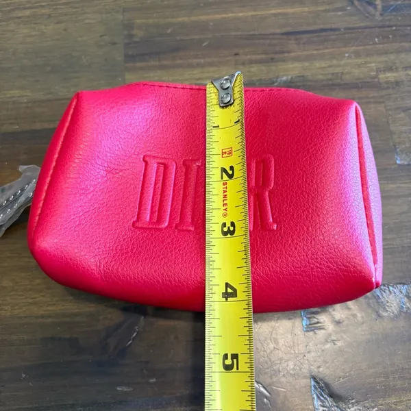 Dior Red Cosmetic Bag Hot Clutch Bag Make Up Case Travel Pouch Logo Small - Image 3