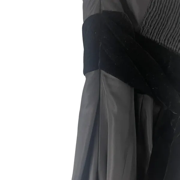 Zara Basic Small Black Strapless Fairy Grunge‎ Whimsygoth Velvet Tie Maxi Dress - Image 7