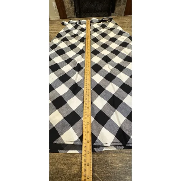 New Kate Spade New York Linen Blend Gingham Belted Skirt‎ Size 0 Black/White - Image 8